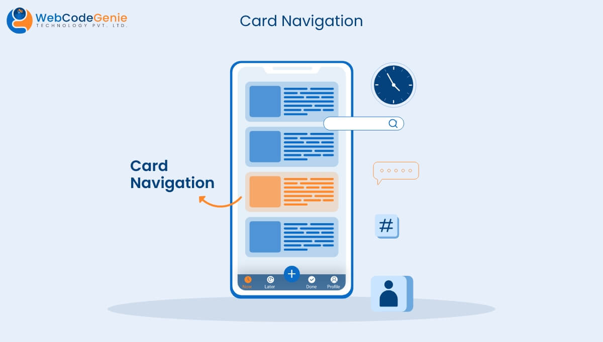 Card Navigation - mobile app