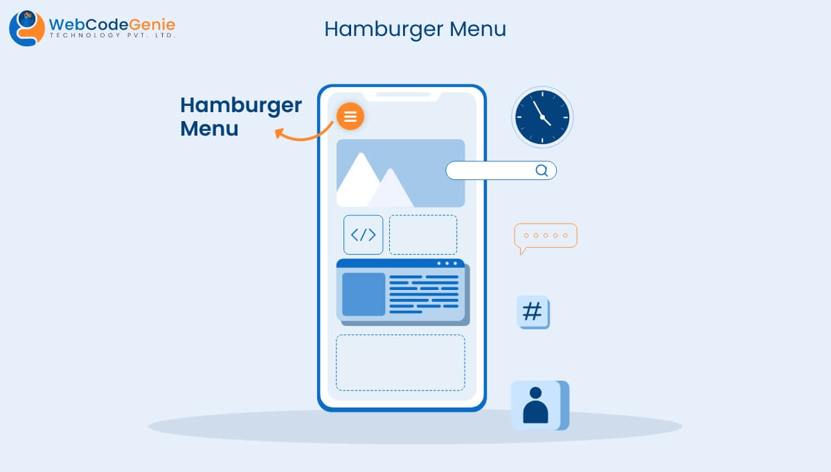 Hamburger Menu - mobile app