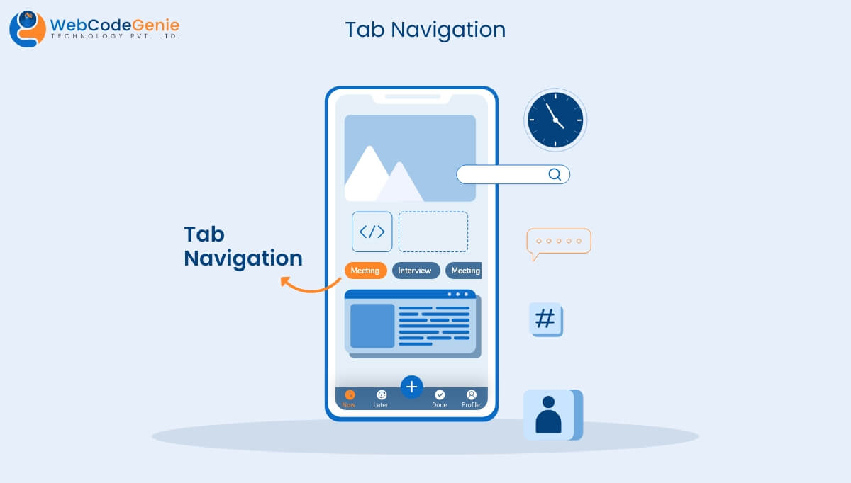 Tab Navigation - mobile app